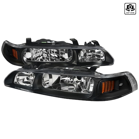 Spec-D Tuning 90-93 Acura Integra Jdm Headlight And Corner Light Set - Black 2LCLH-INT90JM-ABM